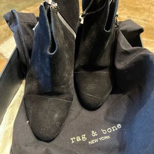 vintage Rag & Bone Black Suede Zipper Boots/ early 2000s